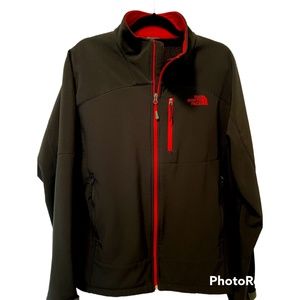 The North Face, L/G Large, Mens, Black/Red, Water-repellent, Soft-shell jacket